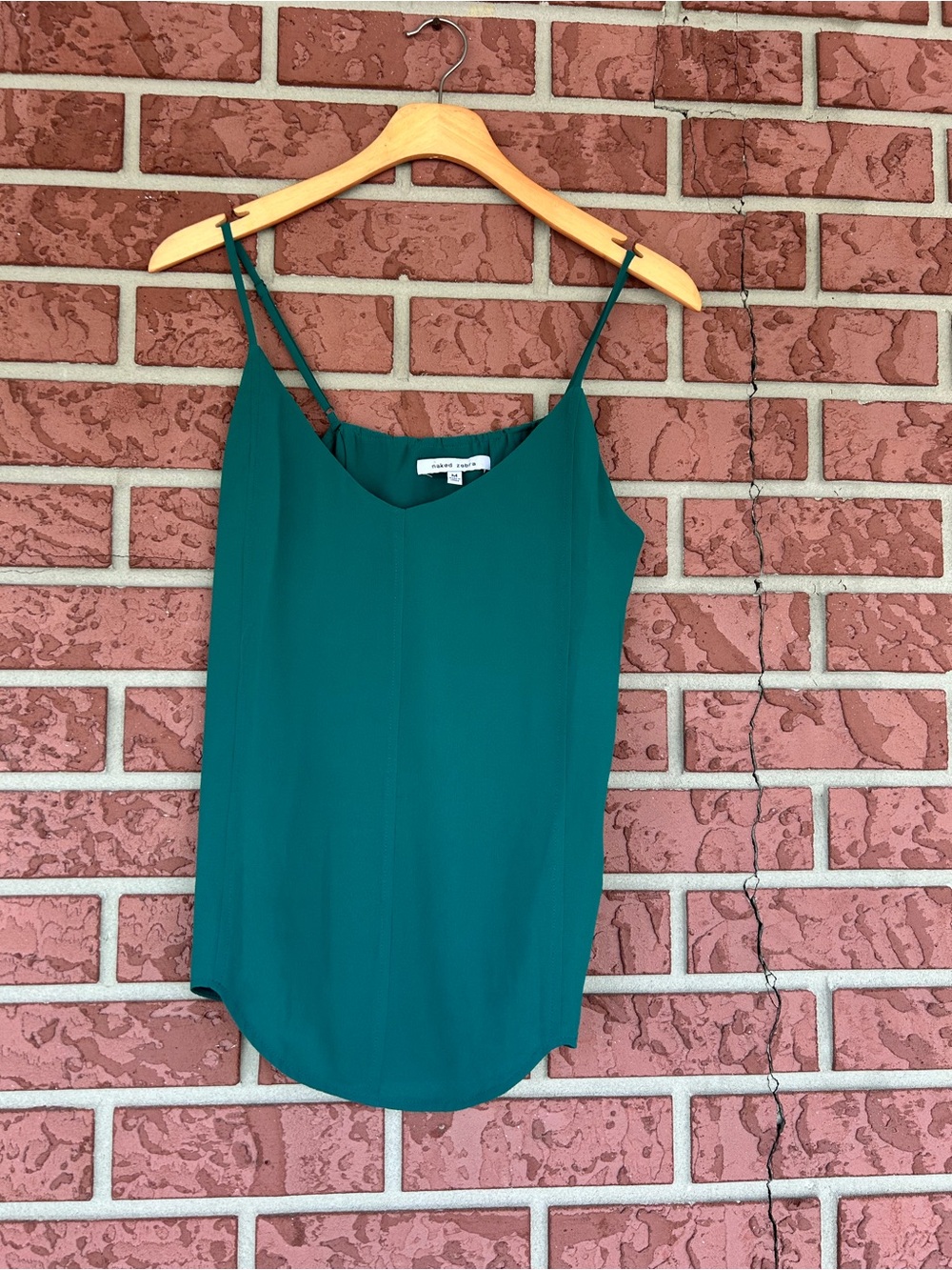 Naked Zebra Teal V-Neck Satin Cami